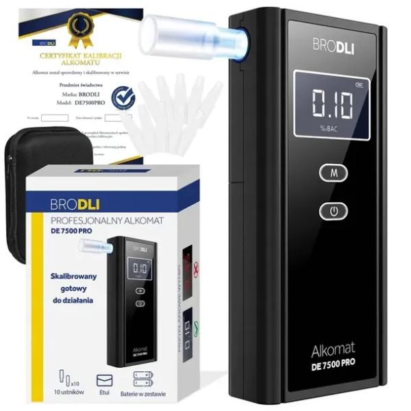 Profesjonalny alkomat z etui Brodli